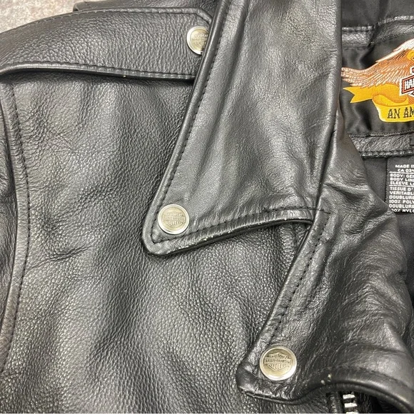 Harley-Davidson Black and Silver Bomber Jacket - Picture 5 of 9